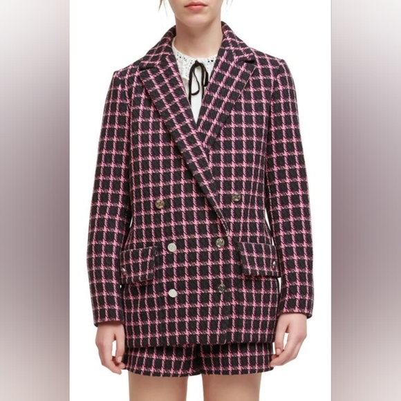 Maje Vitrite Tweed Blazer 34 - Picture 3 of 14